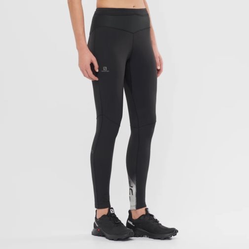 Black Salomon Xa Warm Women's Running Tights | IE TY9753